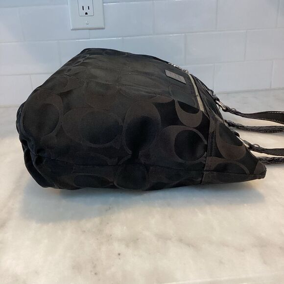 Coach Poppy Signature Jacquard Glam Tote Shoulder Bag - Picture 6 of 14